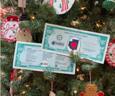 chamber bucks on christmas tree